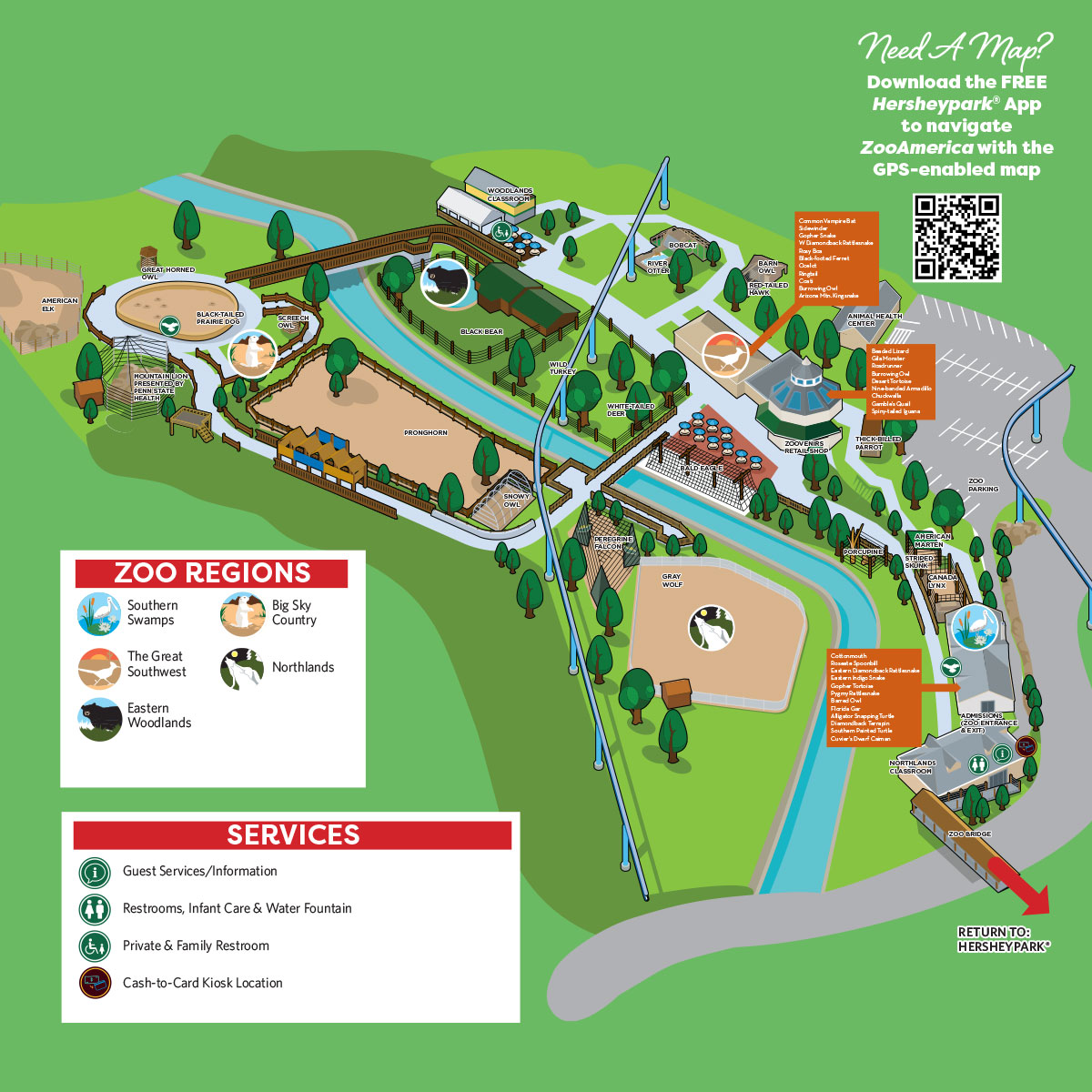 map of ZooAmerica